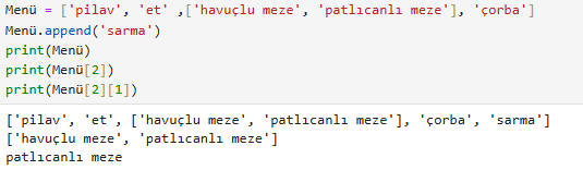 List indexing example